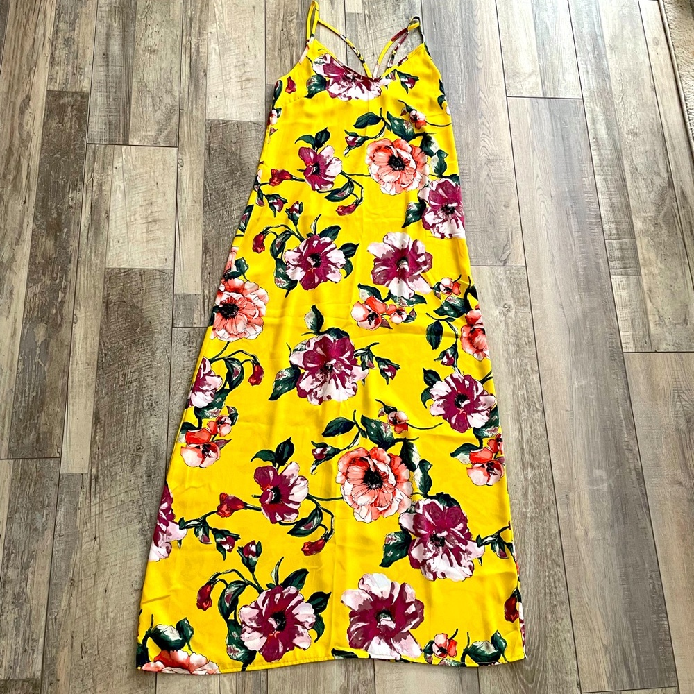 One clothing yellow floral maxi dress